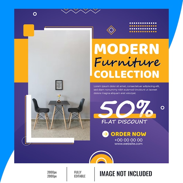 Modern furniture collection social media post