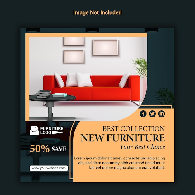 Modern Furniture design Instagram post banner template