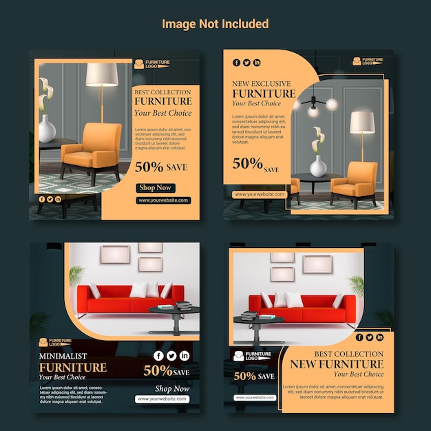 Modern Furniture design Instagram post banner template