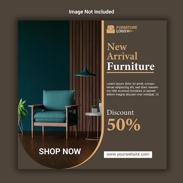 Vector modern furniture design instagram post banner template