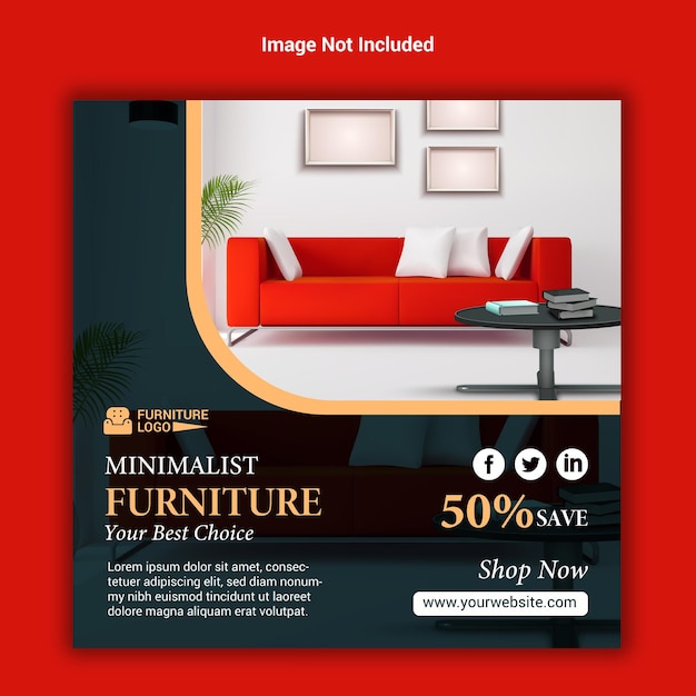 Modern Furniture design Instagram post banner template