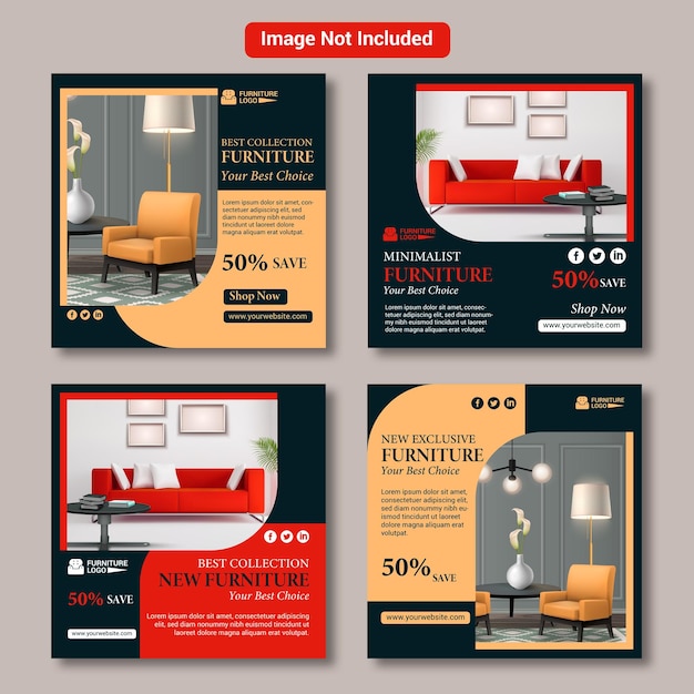 Modern Furniture design Instagram post banner template