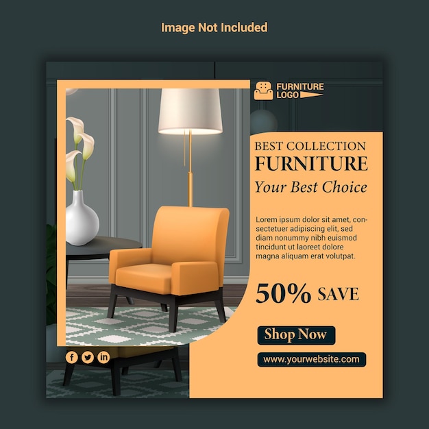 Vector modern furniture design instagram post banner template