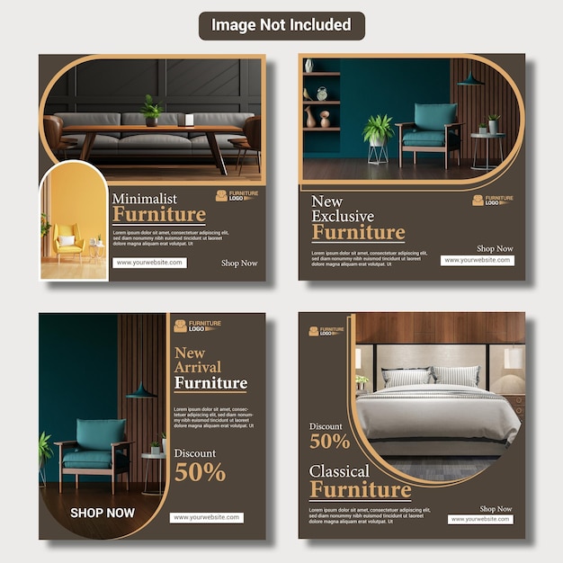 Modern Furniture design Instagram post banner template