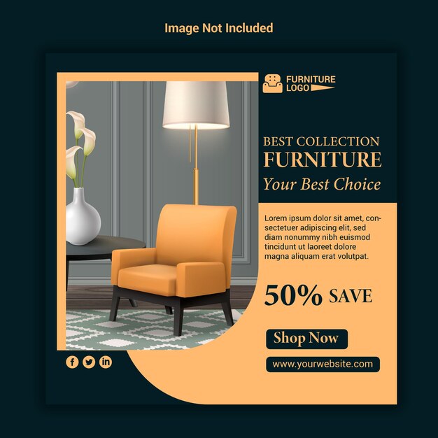 Vector modern furniture design instagram post banner template