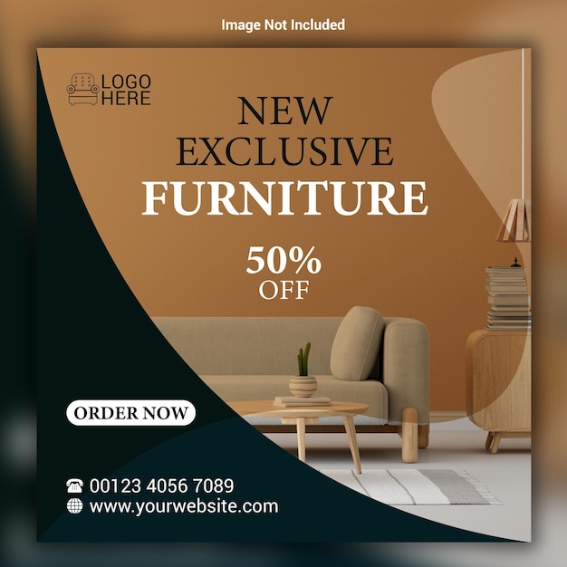 Vector modern furniture design instagram post banner template