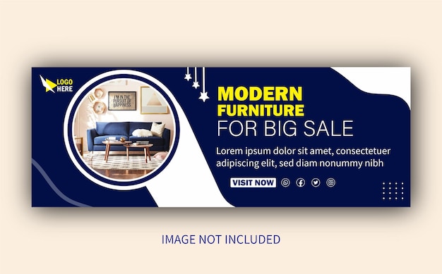 modern Furniture Facebook cover design and web banner template