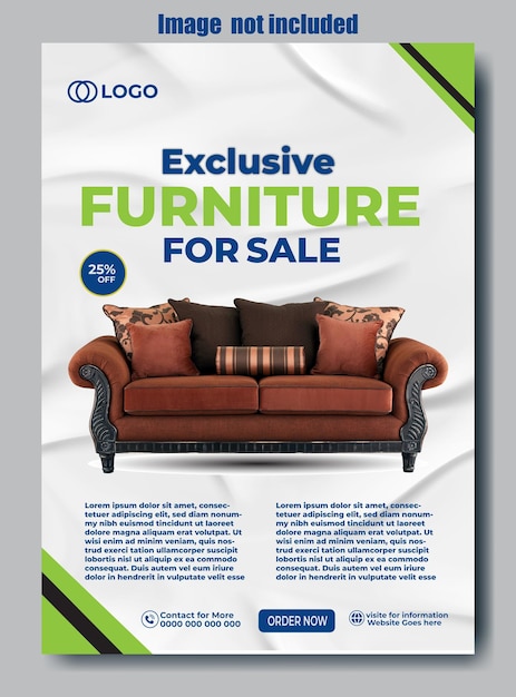 Vector modern furniture flyer template design for exclusive uses