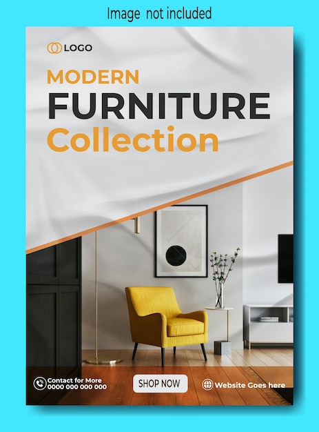 Vector modern furniture flyer template design for exclusive uses