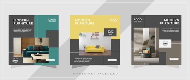 Modern furniture instagram social media post template