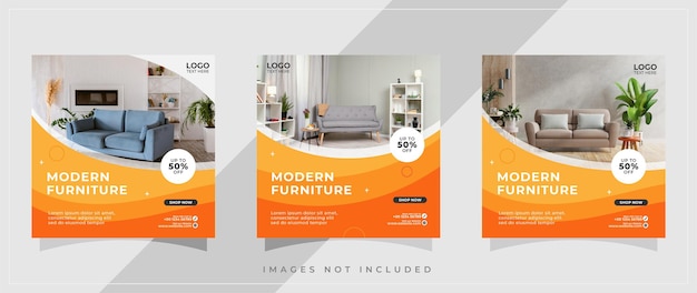 Modern furniture instagram social media post template