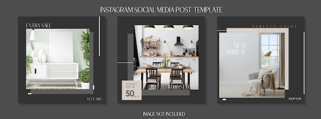 Vector modern furniture or interior design social media post