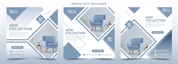 Modern furniture promotion sale social media post template