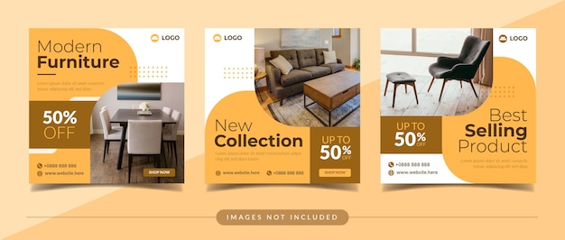 Modern furniture sale banner for social media post and digital marketing