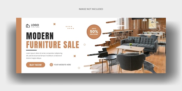 Modern furniture sale facebook cover banner template and social media web banner layout