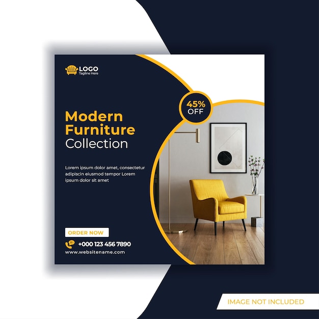 Modern furniture sale instagram post and social media post template