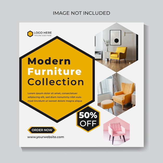 Modern furniture sale Instagram post and social media template