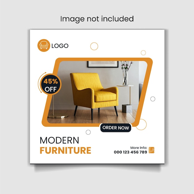 Modern furniture sale instagram and social media post template banner