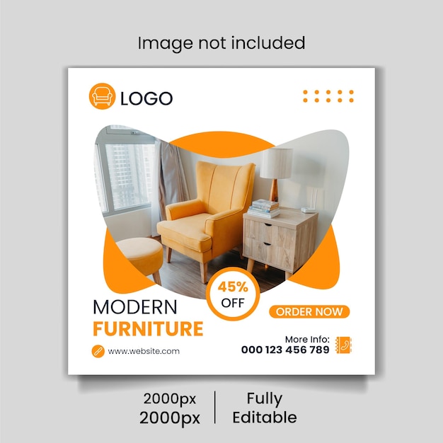 Modern furniture sale instagram and social media post template banner