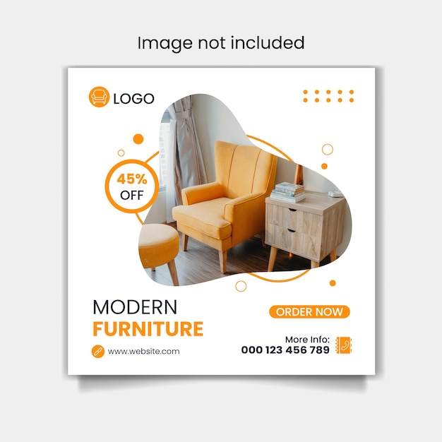 Modern furniture sale instagram and social media post template banner