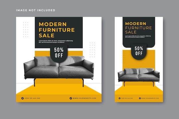 Modern furniture sale for social media banner or instagram post