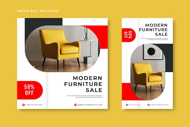 Modern furniture sale for social media banner or instagram post