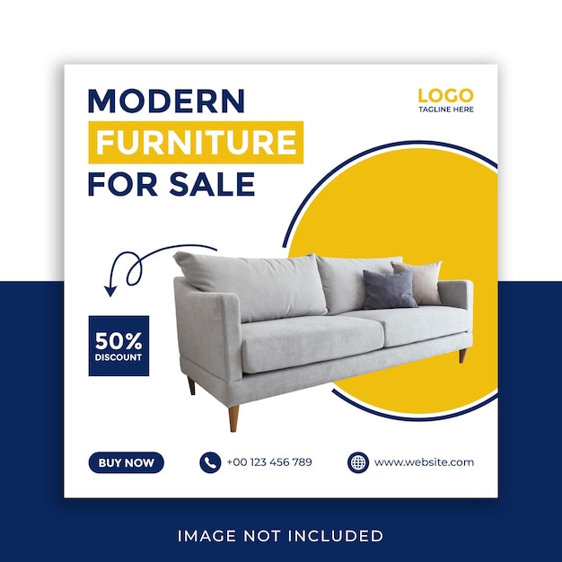 Modern furniture sale social media and instagram post template