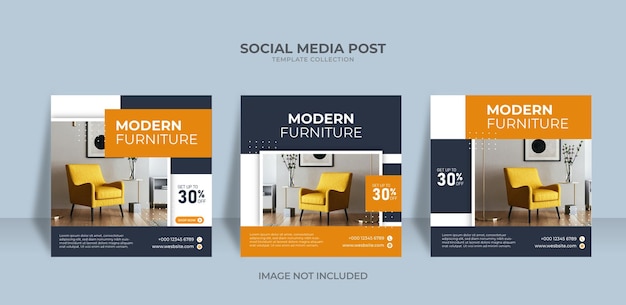 Modern furniture  sale social media and instagram post template