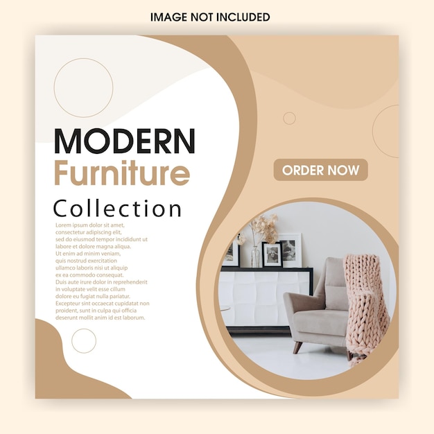 Modern Furniture Sales Banner for Brochures and Social Media Post Templates