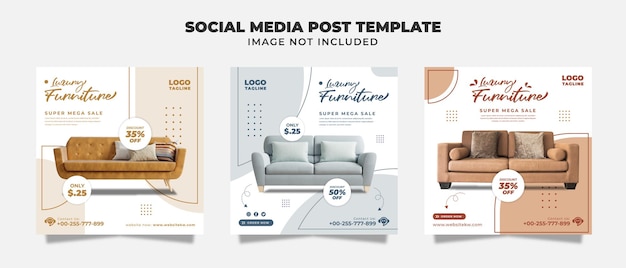 Modern Furniture Social Media Instagram Feed Post Template For Promotion