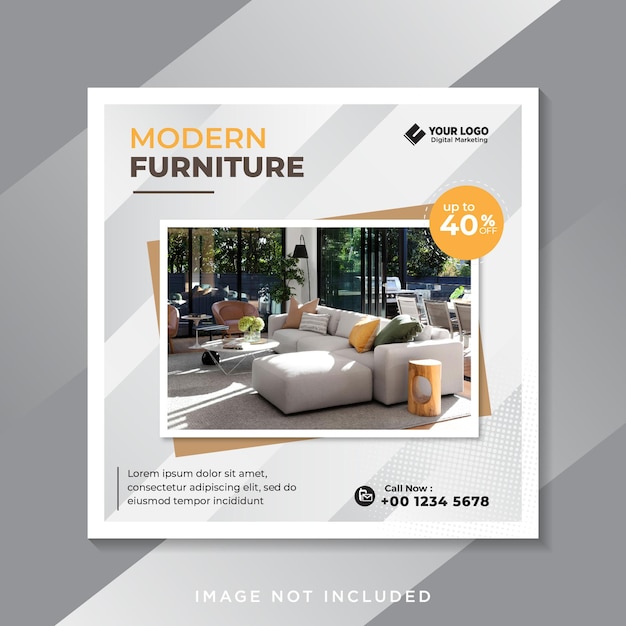 Modern furniture social media and instagram post template