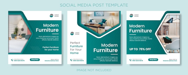 Modern furniture social media and instagram post template