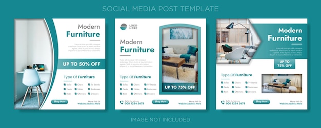 Modern furniture social media and Instagram post template