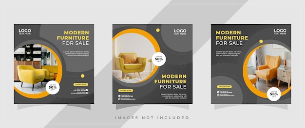 Modern furniture social media and instagram post template