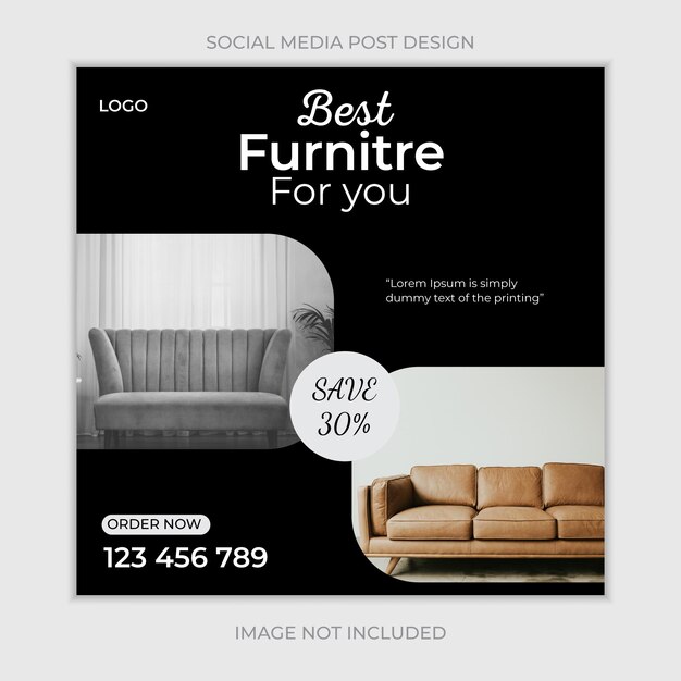 Vector modern furniture social media post design