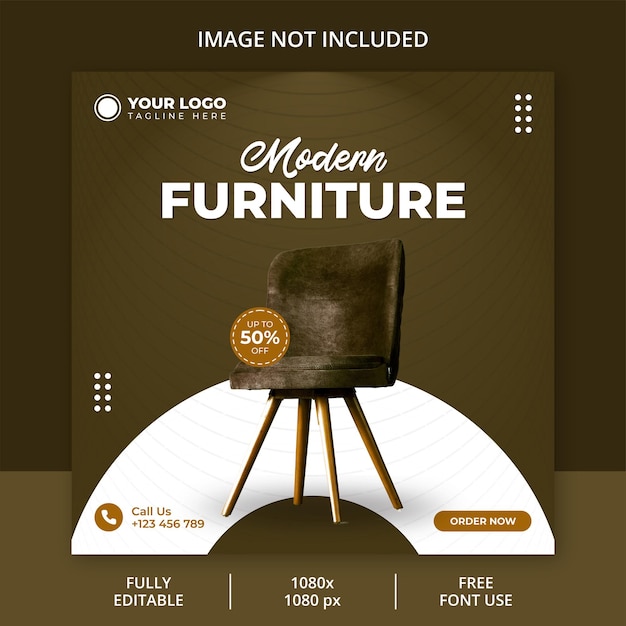 Modern furniture social media post template