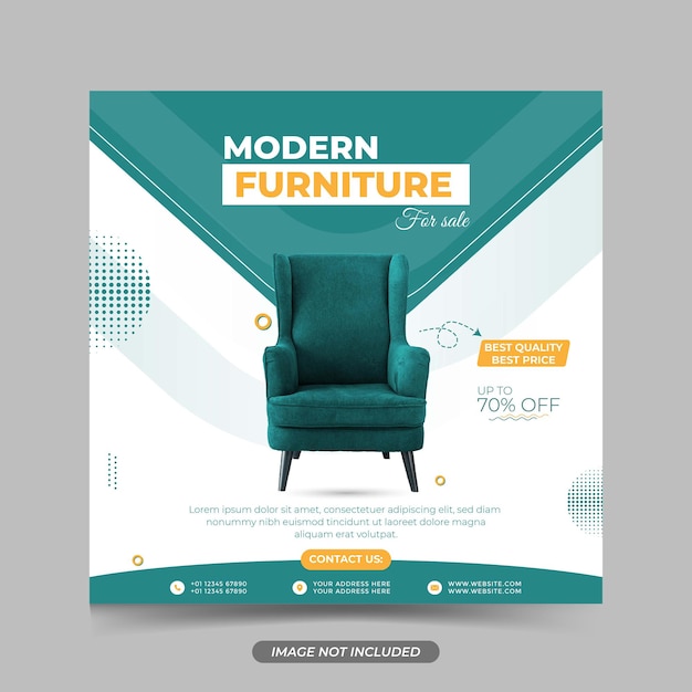 Modern furniture social media post template