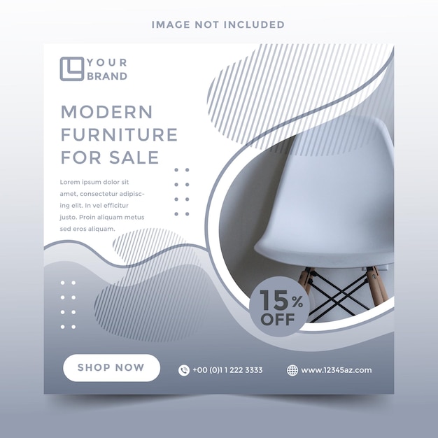 Modern furniture social media post template