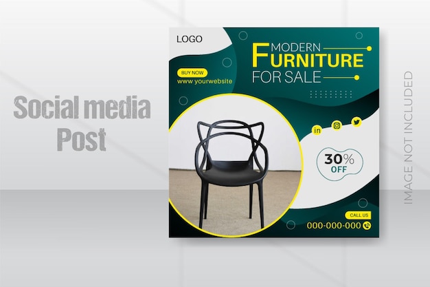 Modern furniture social media post template