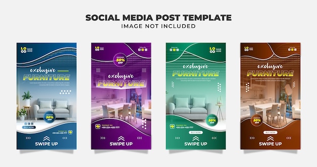 Modern Furniture Social Media Story Post Flyer And Banner Template For Promotion Your Business