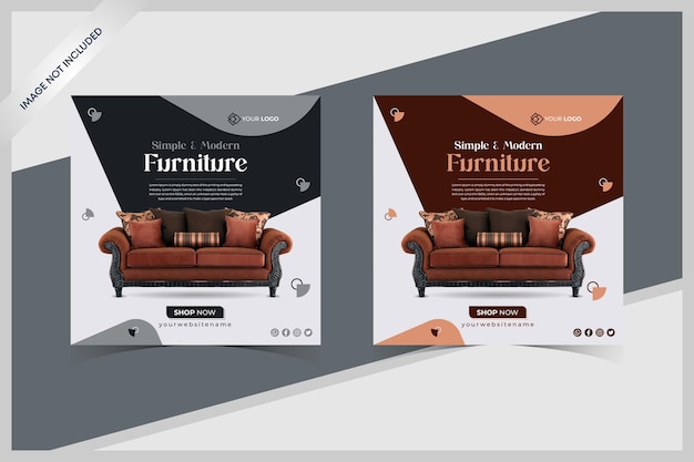 Modern furniture square social media post template Furniture social media Facebook banner