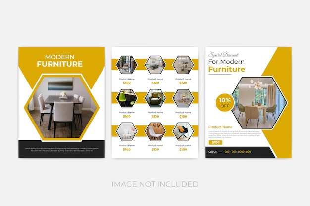 modern furniture trifold brochure design template