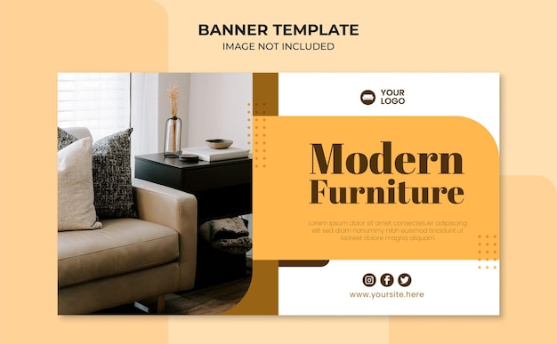 Modern furniture web banner template