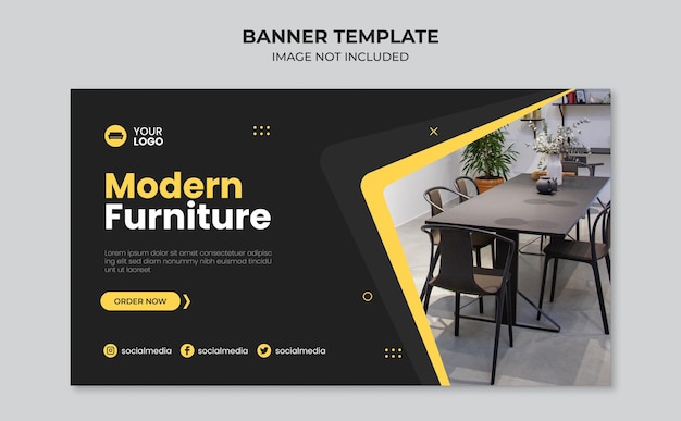 Modern furniture web banner template