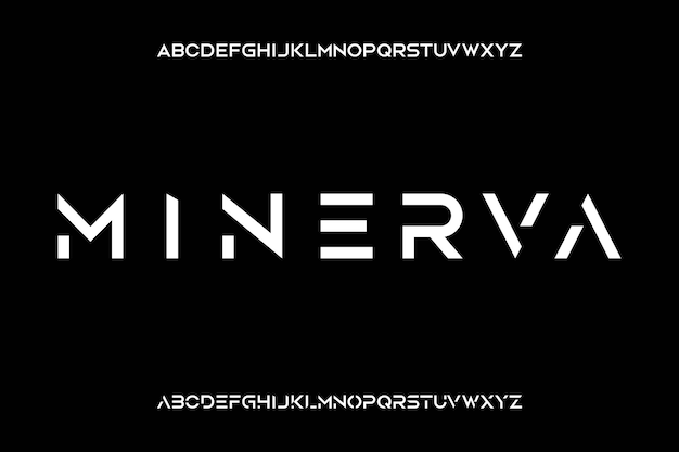 Modern futuristic alphabets display font with alternates