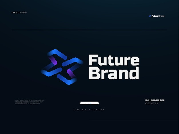 Modern and Futuristic Letter X Logo Design with Technology Style X Initial Logo in Blue and Purple Gradient