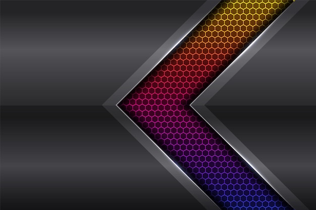 Modern Futuristic Premium Metallic Silver Arrow Glowing Gradient Colorful Background