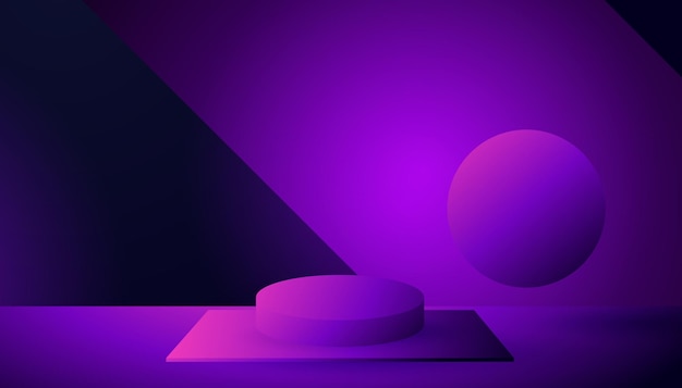 Modern futuristic purple and blue abstract geometric background for podium stage showcase product