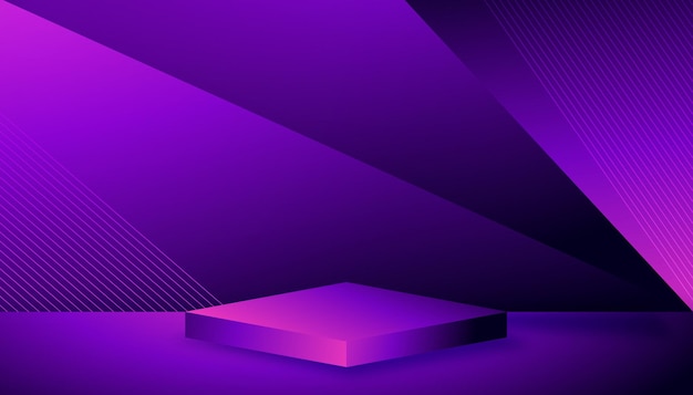 Modern futuristic purple and blue abstract geometric background for podium stage showcase product