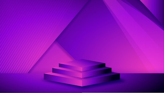 Modern futuristic purple and blue abstract geometric background for podium stage showcase product